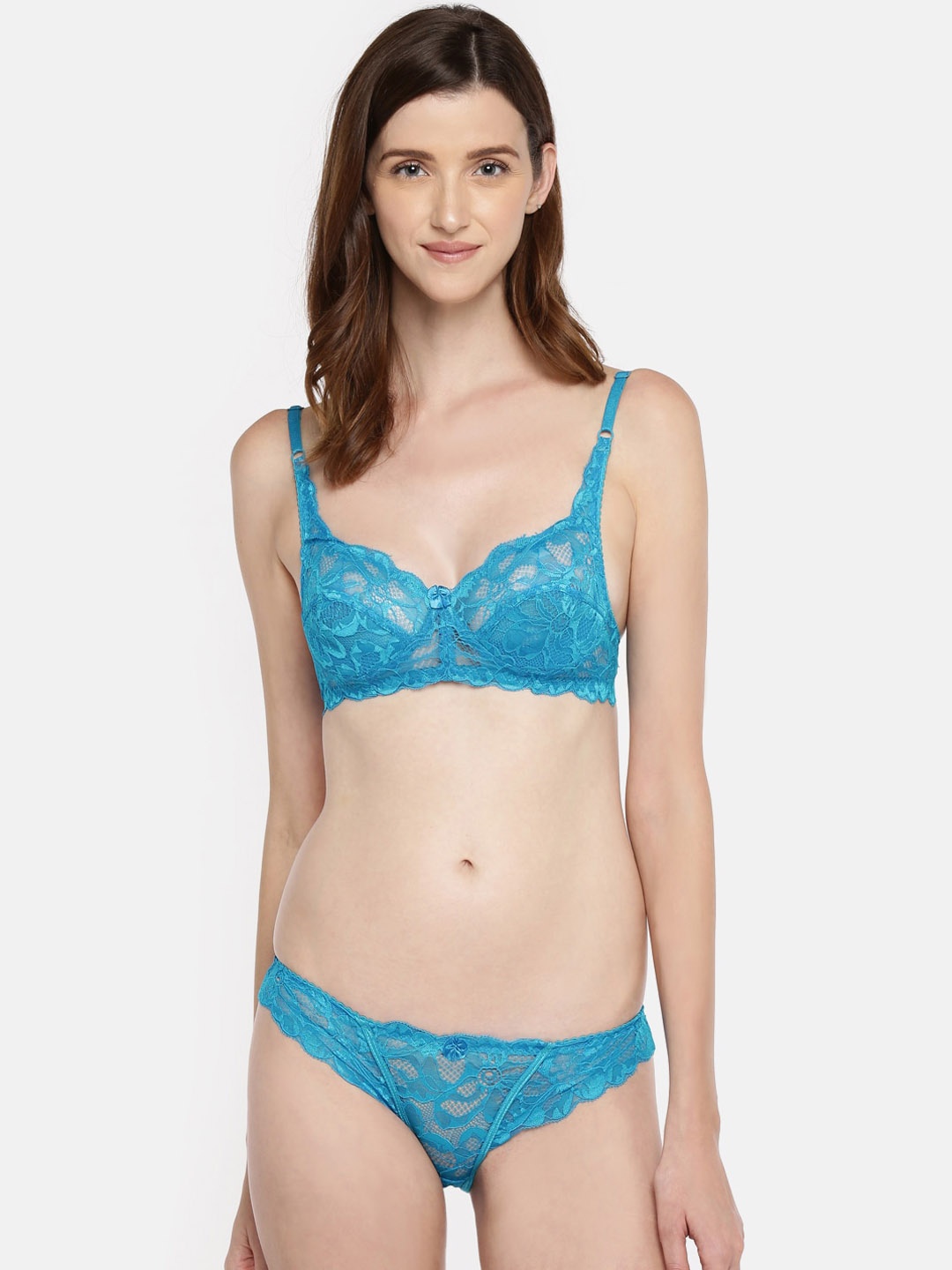 

Lady Love Women Blue Lace Lingerie Set LLSET9022Blue