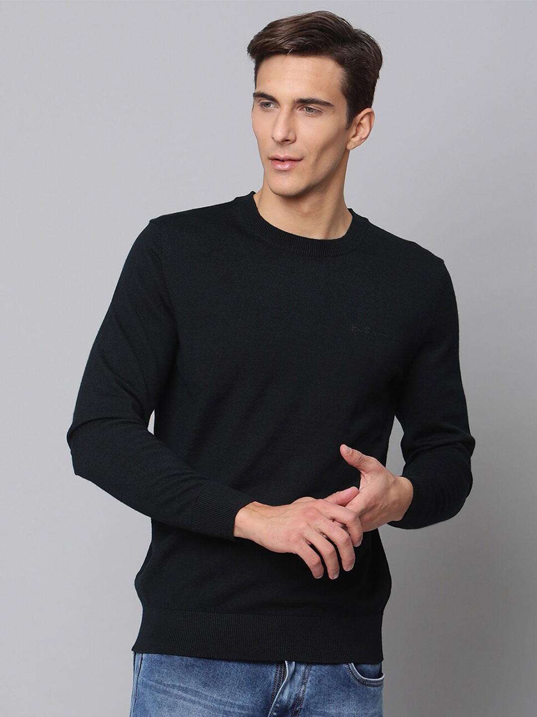 

BEN SHERMAN Men Black Round Neck Pullover