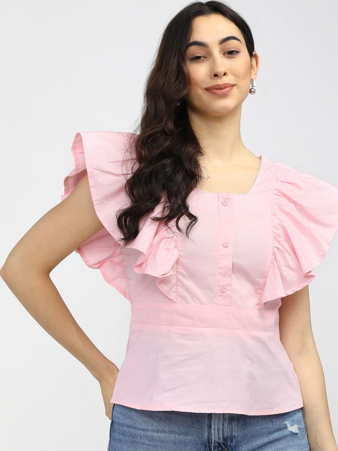 

Tokyo Talkies Pink Ruffles Top