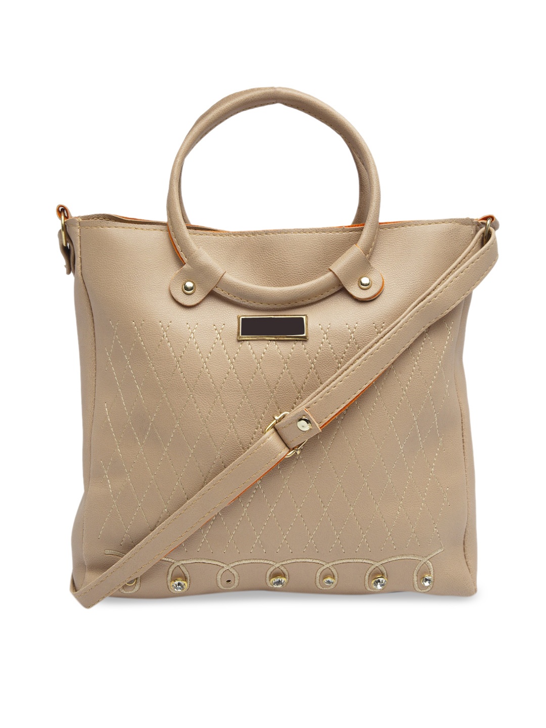 

borse lele Beige Structured Handheld Bag