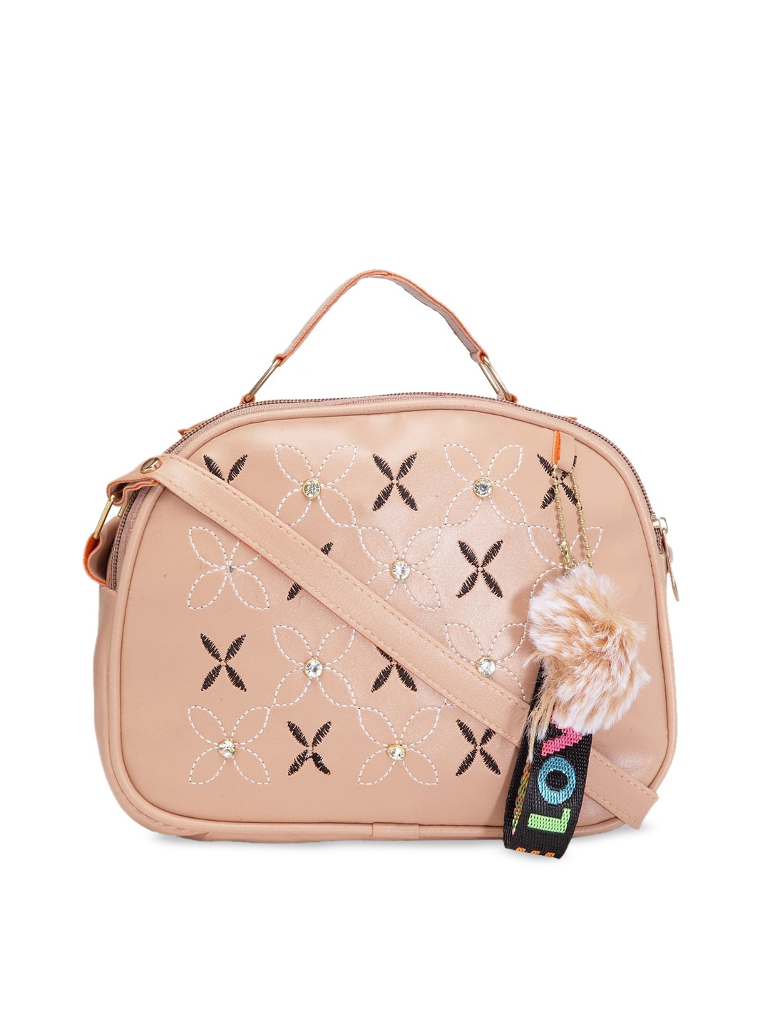 

borse lele Beige PU Structured Sling Bag