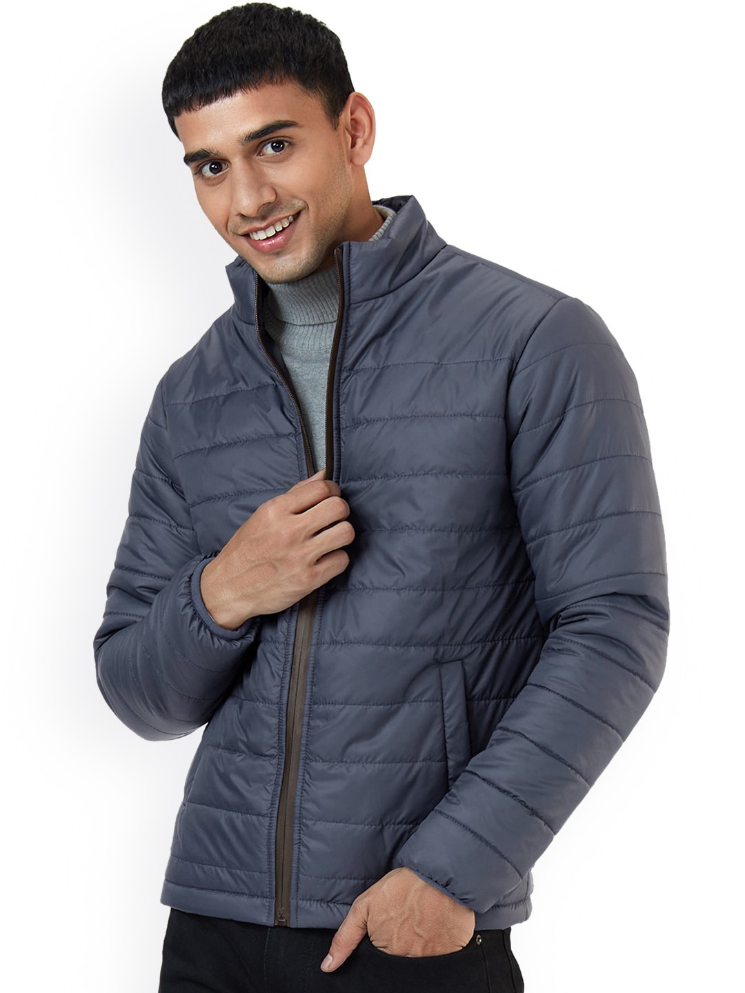 

The Souled Store Men Navy Blue Lightweight Padded Jacket