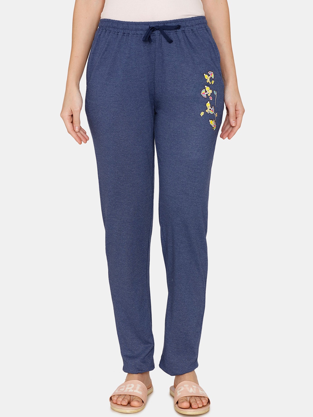 

Zivame Women Navy Blue Looney Tunes Print Lounge Pants