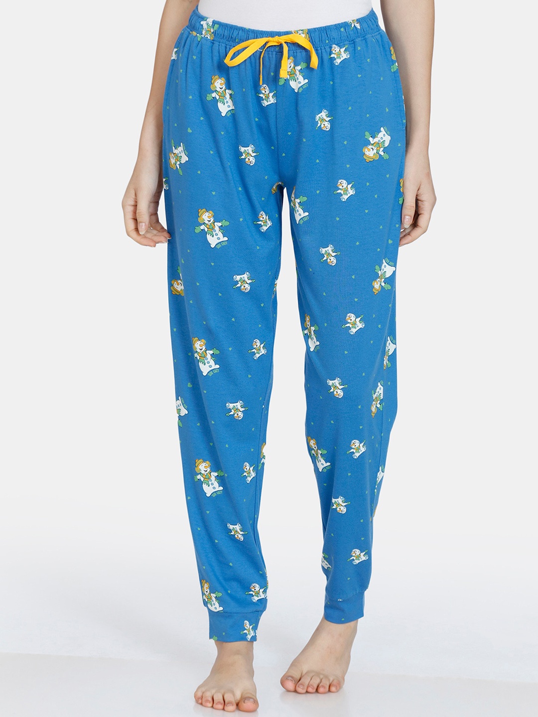 

Zivame Women Blue Printed Cotton Lounge Pants