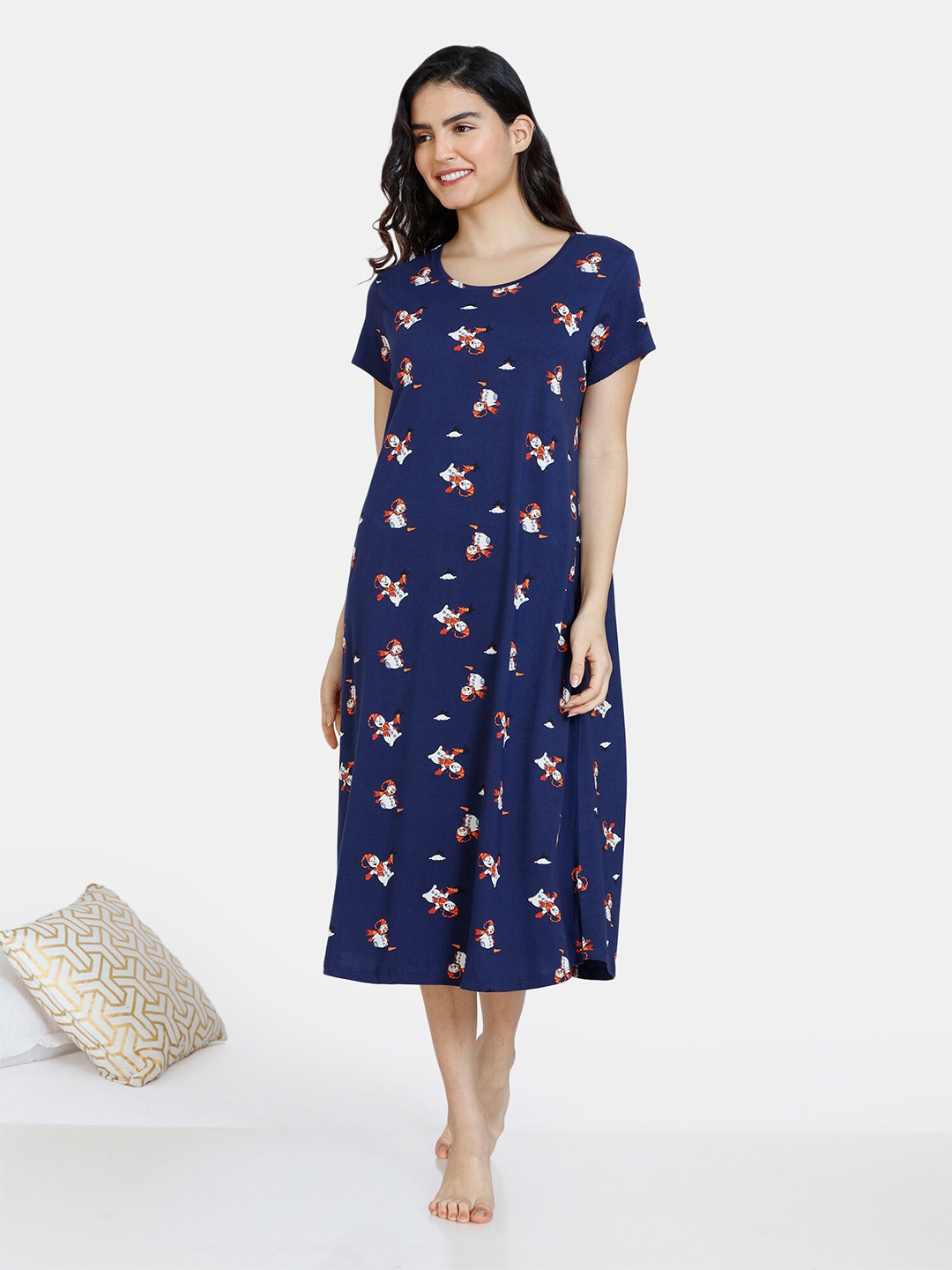 

Zivame Blue Printed Nightdress