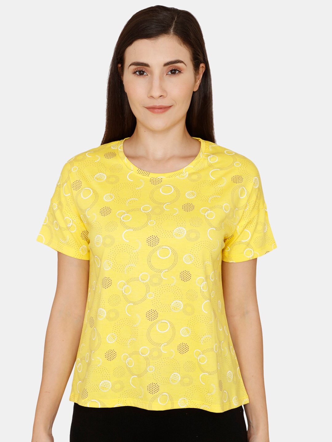 

Rosaline by Zivame Yellow Print Top