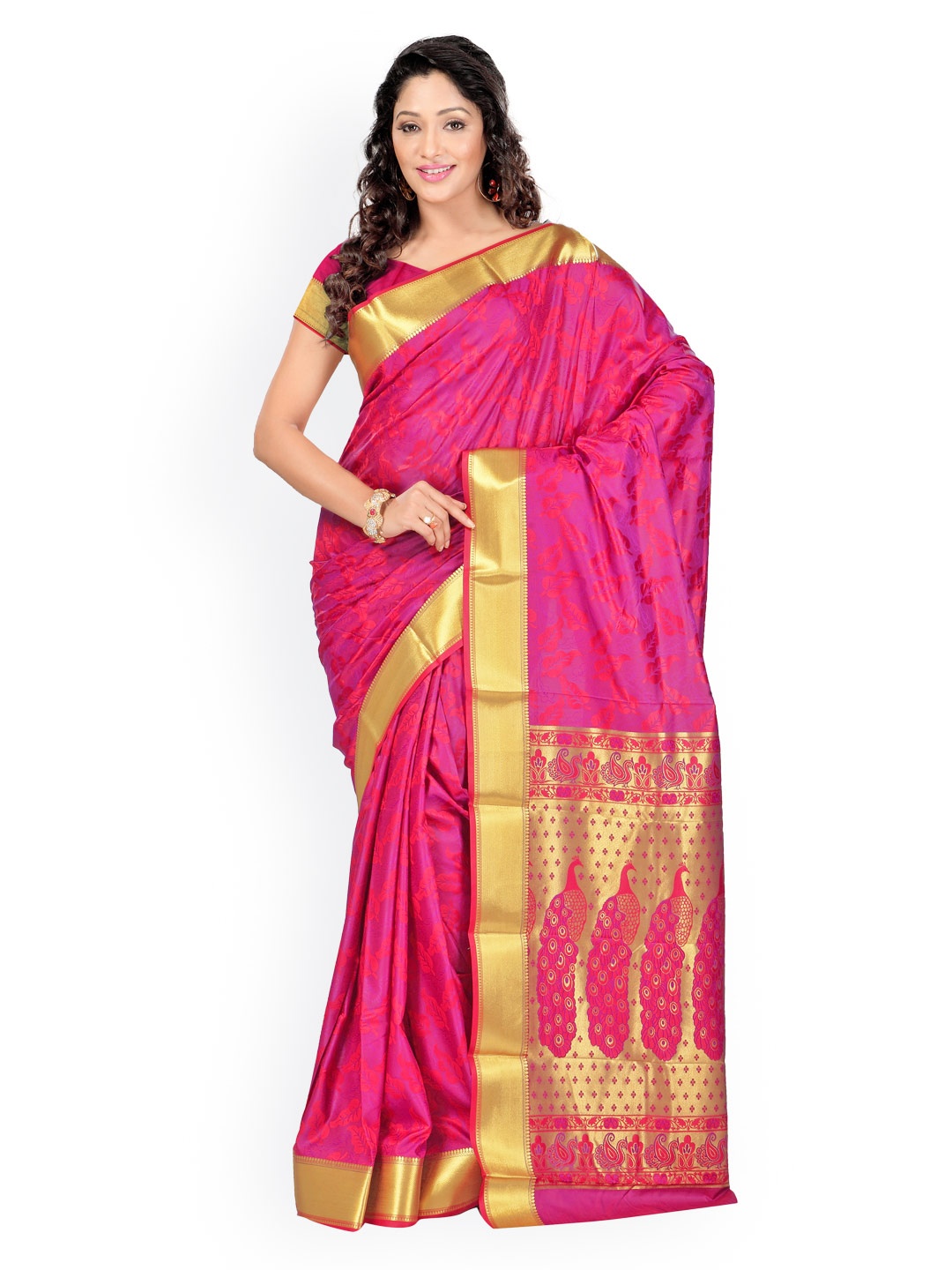 

Varkala Silk Sarees Magenta Kanjeevaram Art Silk Traditional Saree