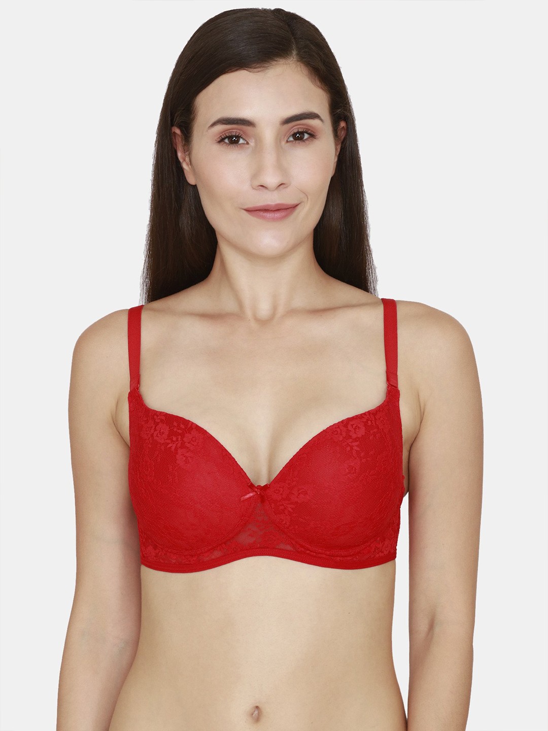 

Rosaline by Zivame Red Floral Heavily Padded T-Shirt Bra