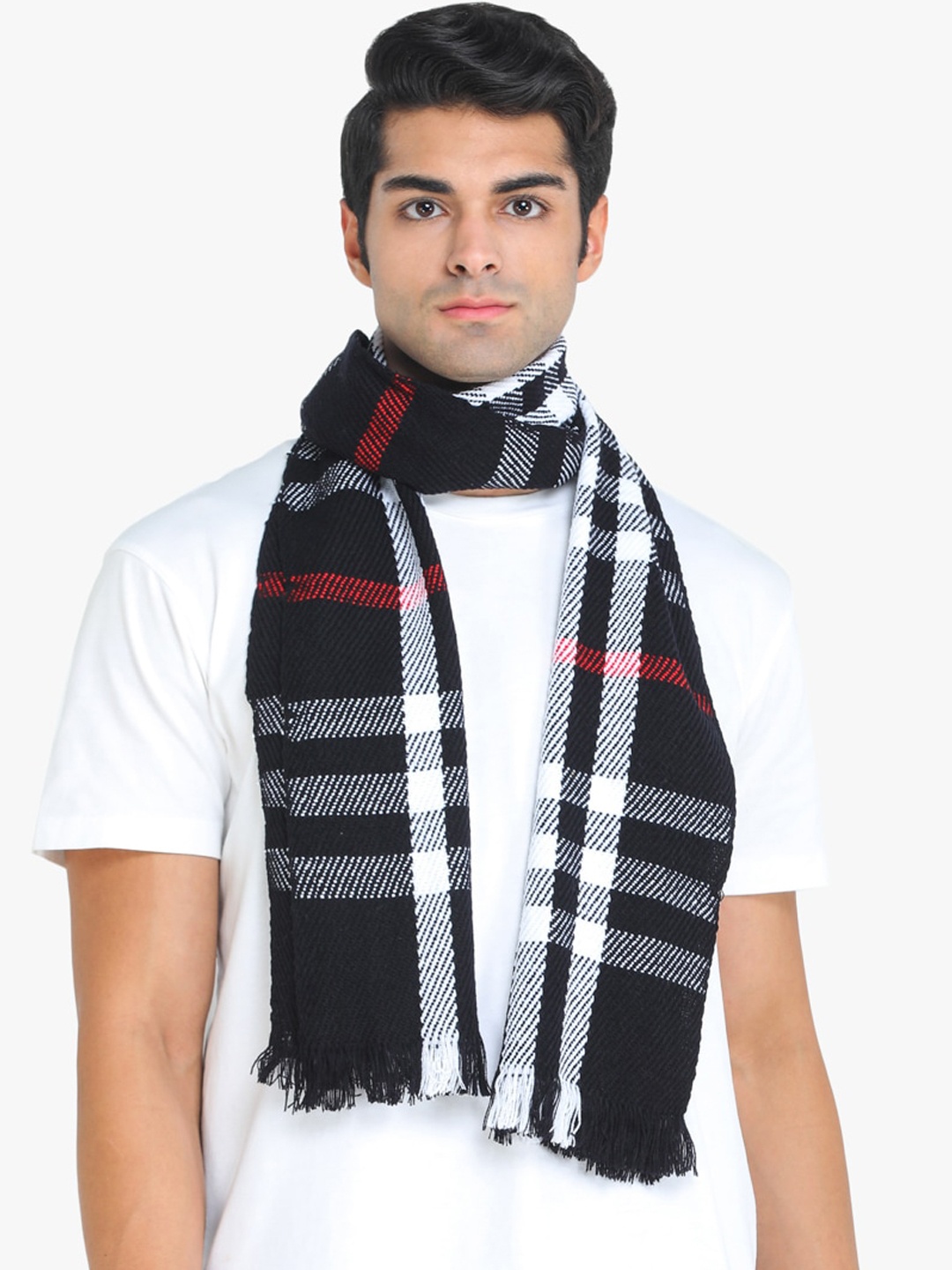 

ELLIS Men Black Checked Muffler