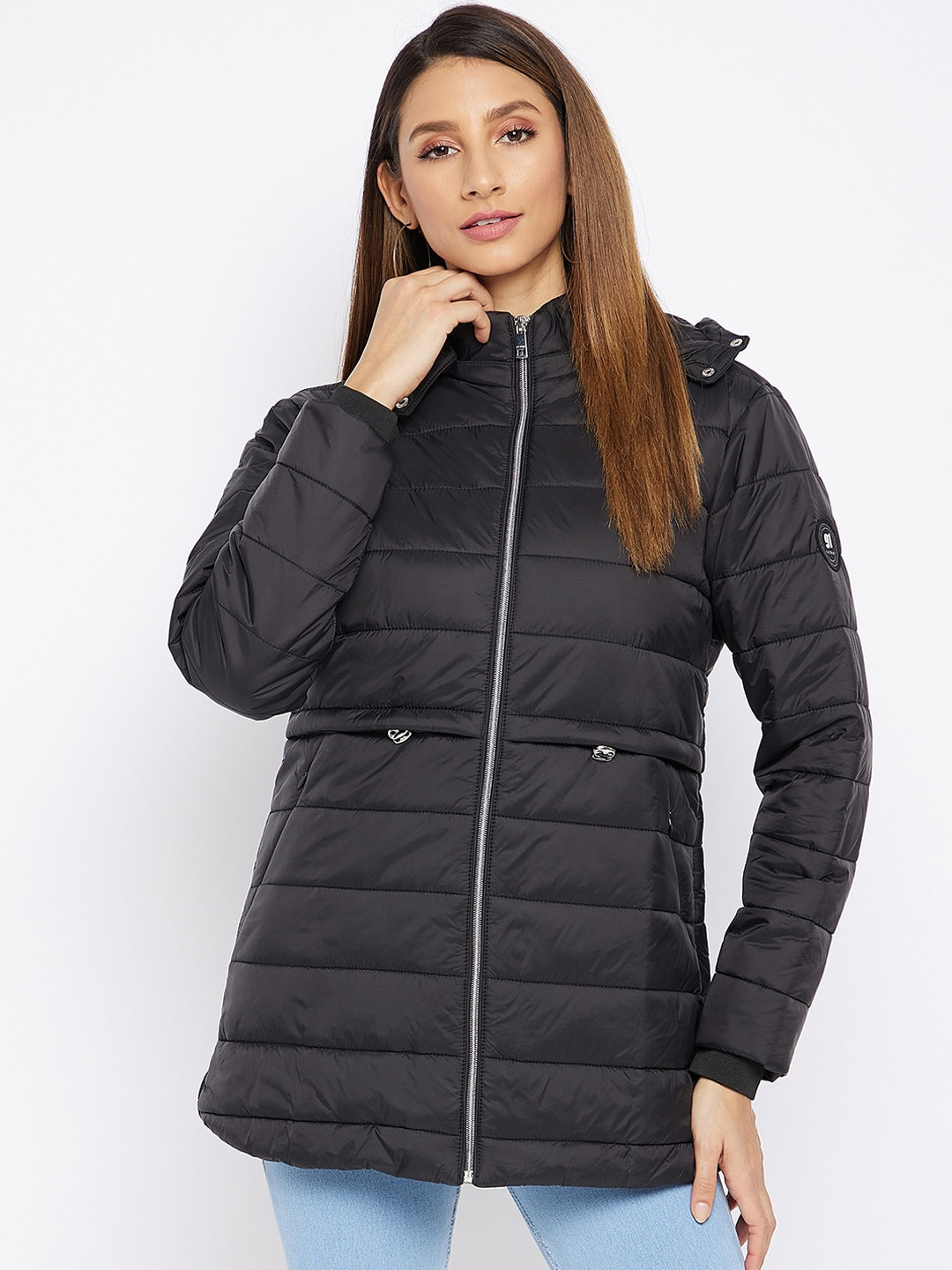 

Octave Women Black Longline Padded Jacket
