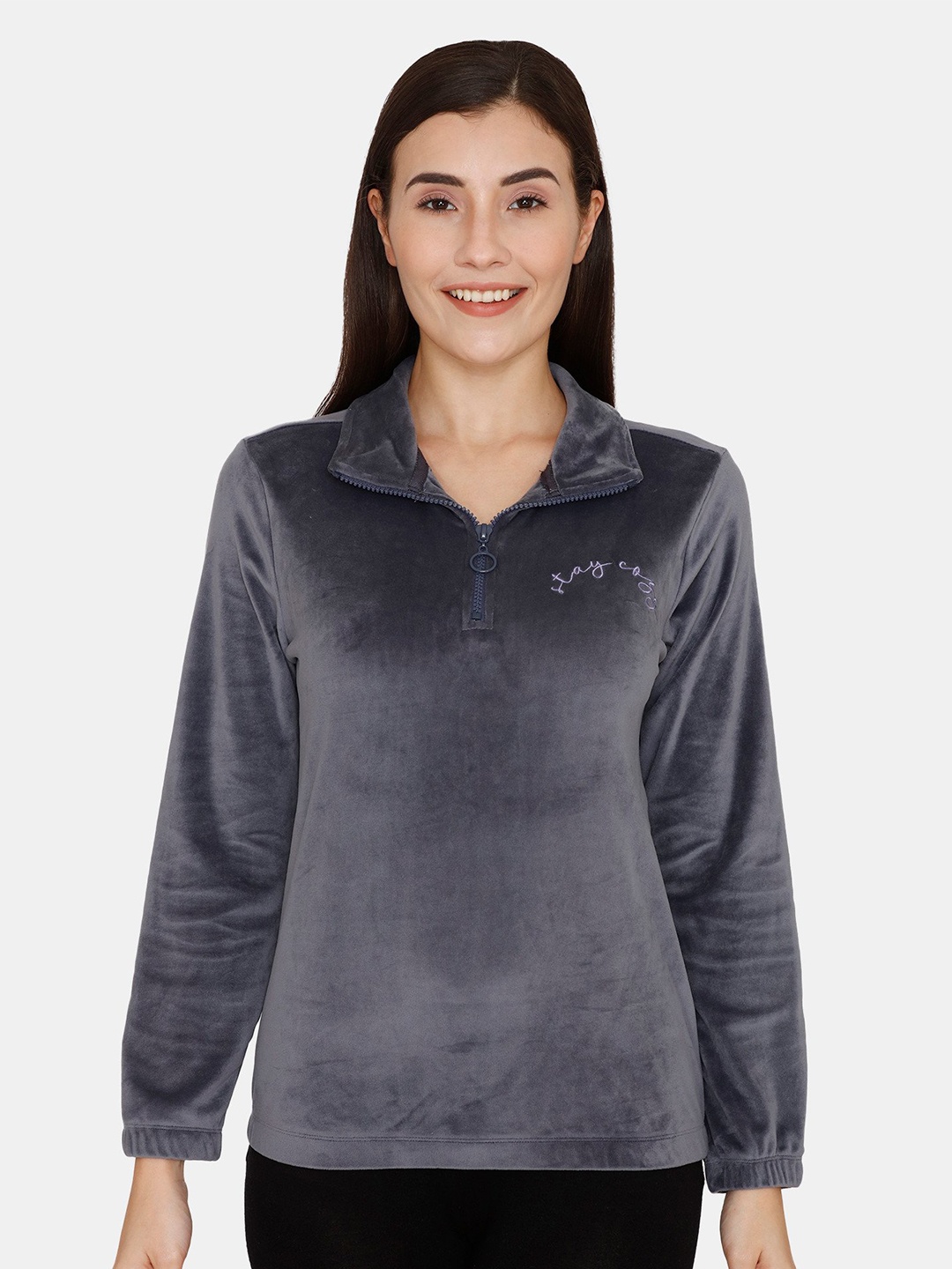 

Zivame Women Grey Sweatshirt
