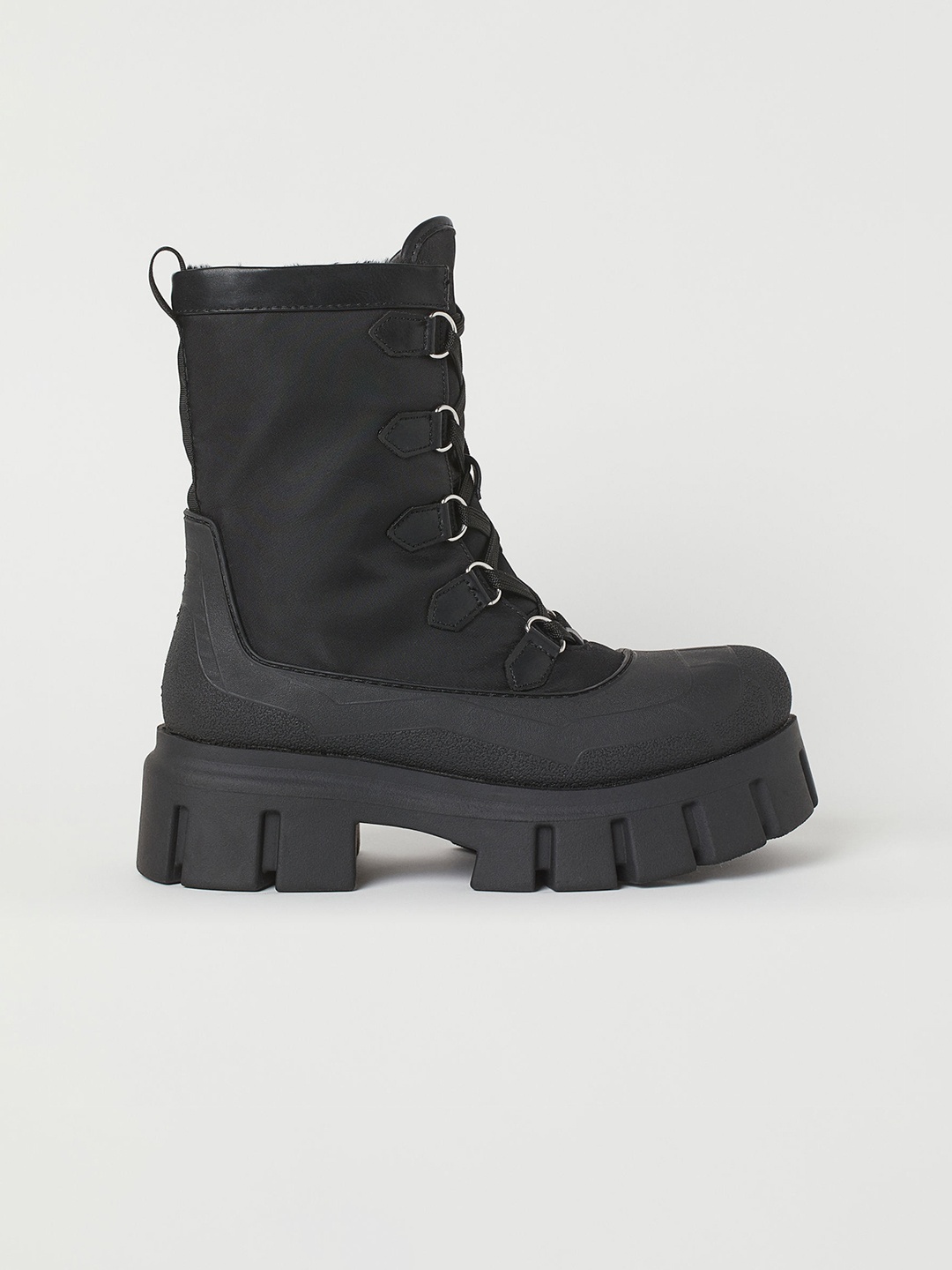 

H&M Women Black Chunky Combat Boots