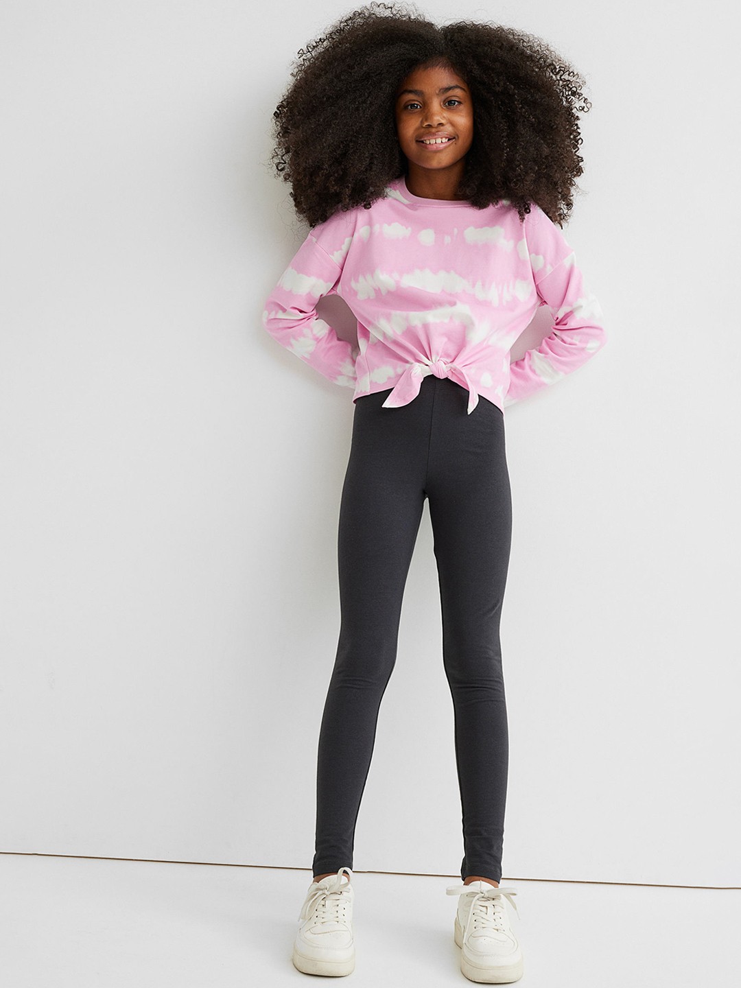 

H&M Girls Black & Pink 2-Piece Cotton Set