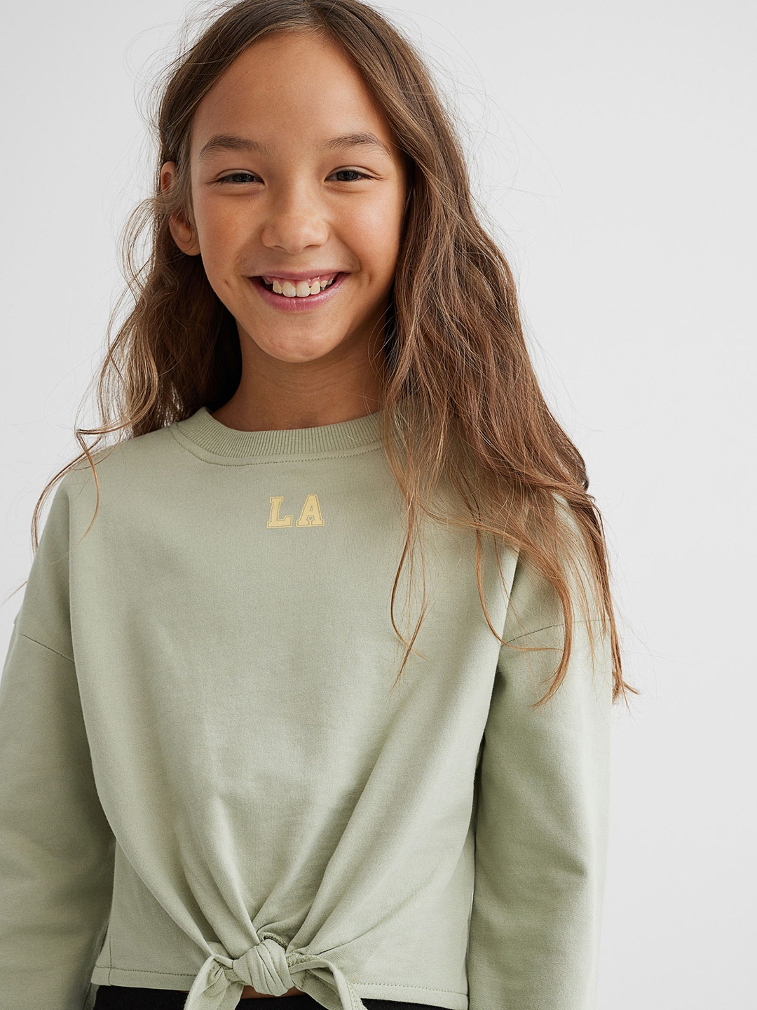 

H&M Girls Green & Black 2-Piece Cotton Set
