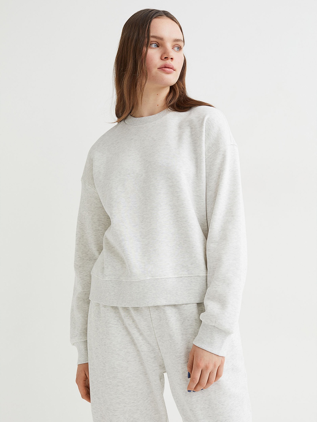 

H&M Women Grey Melange Sweatshirt