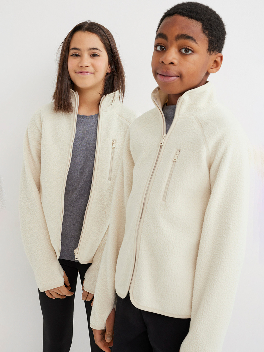 

H&M Girls Beige Teddy Jacket