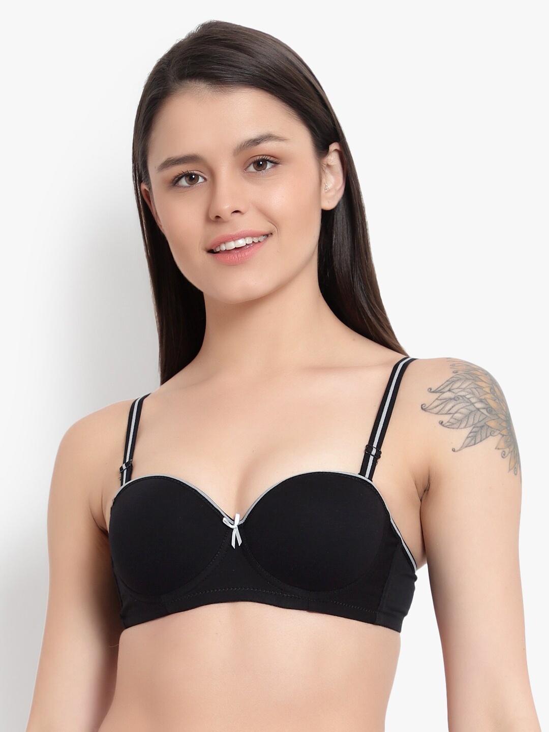 

BRACHY Black Bra Underwired Lightly Padded Balconette Bra