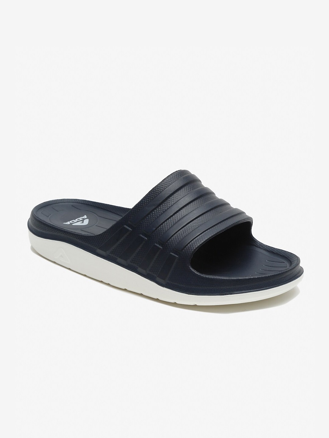 

Adda Men Navy Blue & White Rubber Sliders