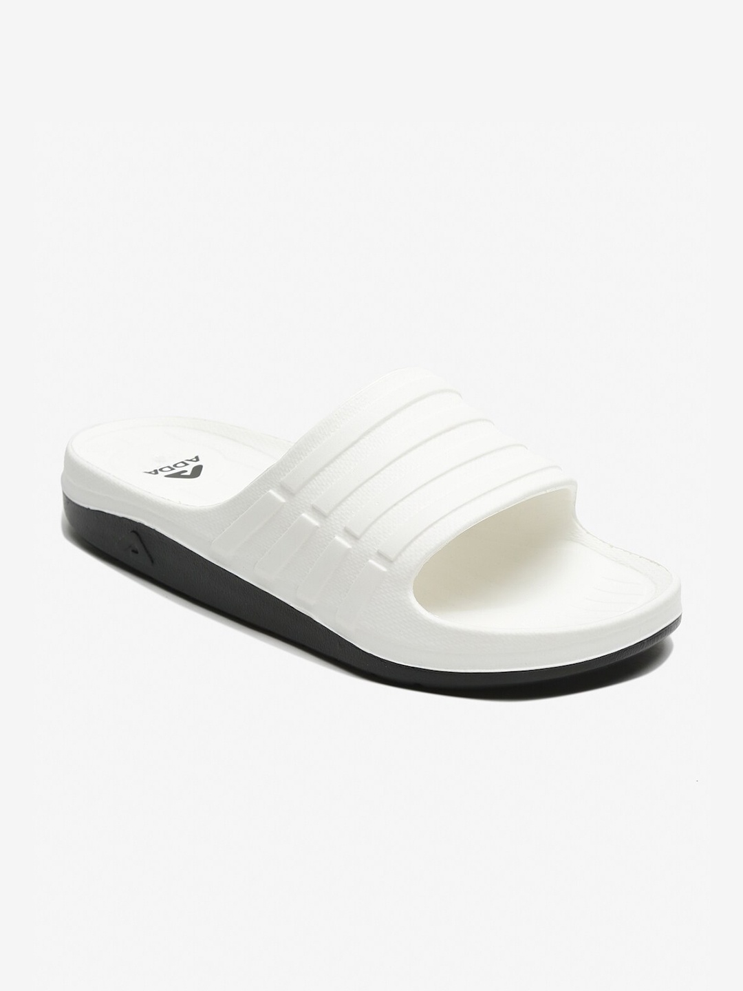 

Adda Men White Rubber Sliders