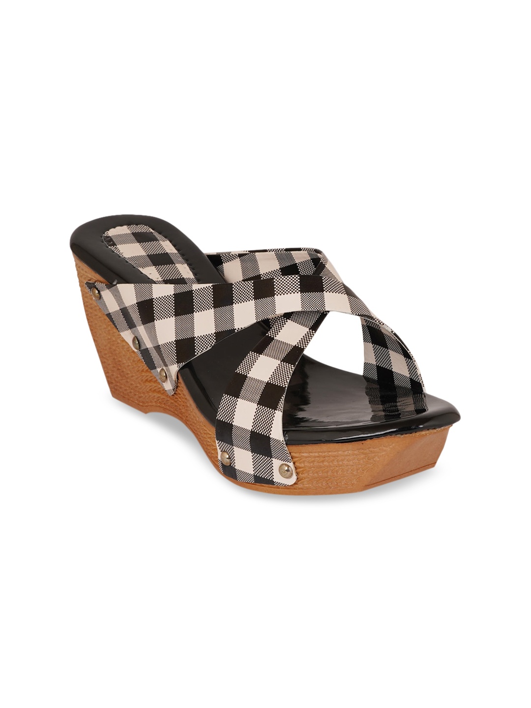 

Walkfree Beige Printed Block Sandals