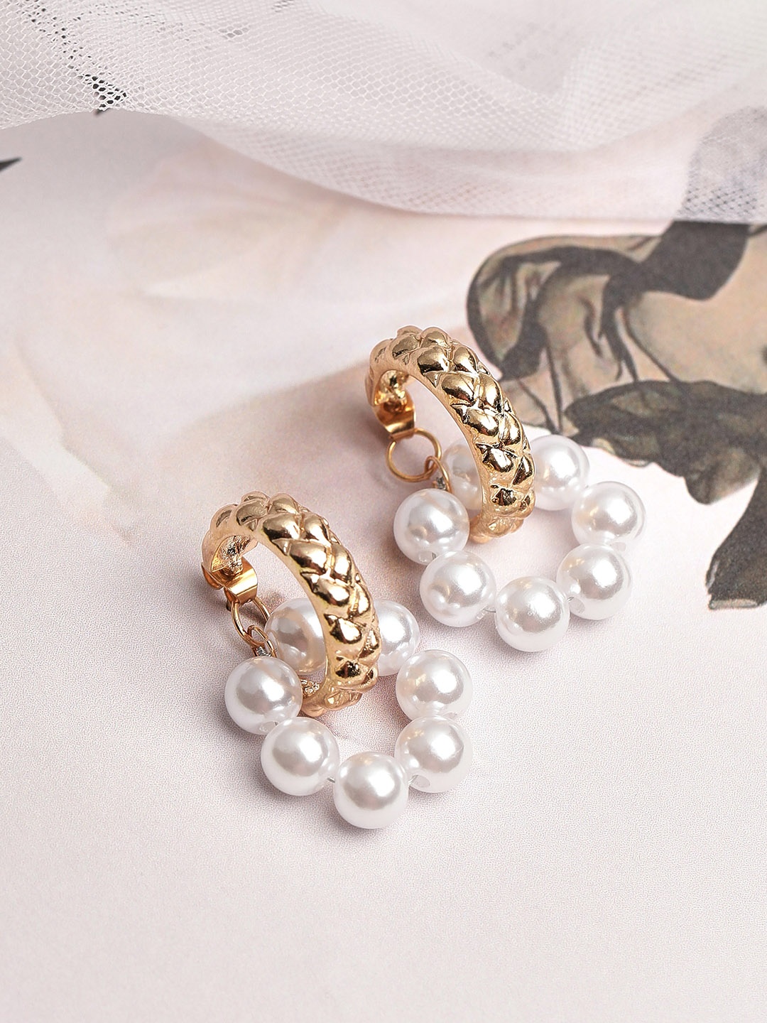 

TOKYO TALKIES X rubans FASHION ACCESSORIES Gold-Toned Contemporary Drop Earrings