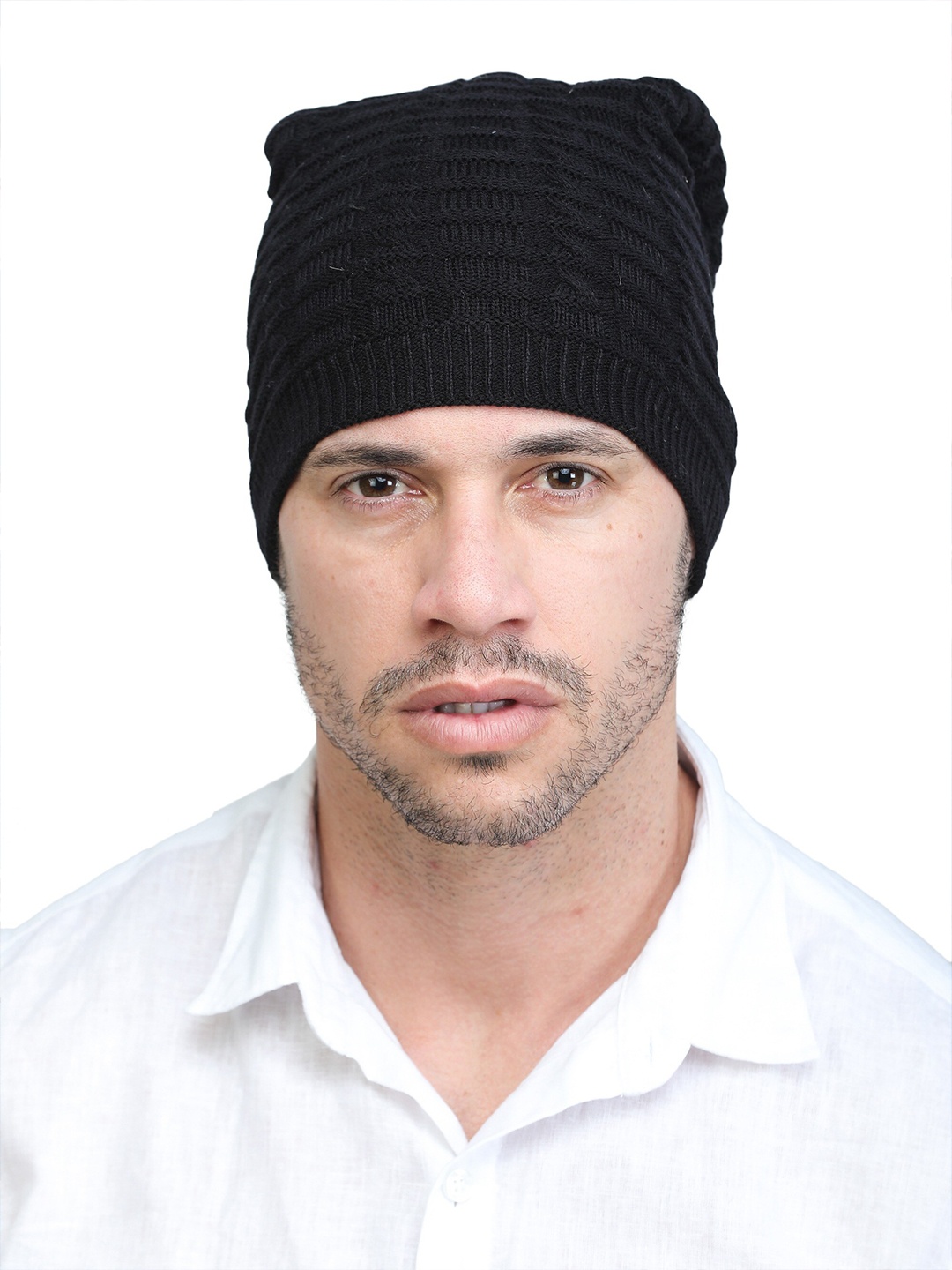 

ELLIS Men Black Woolen Beanie