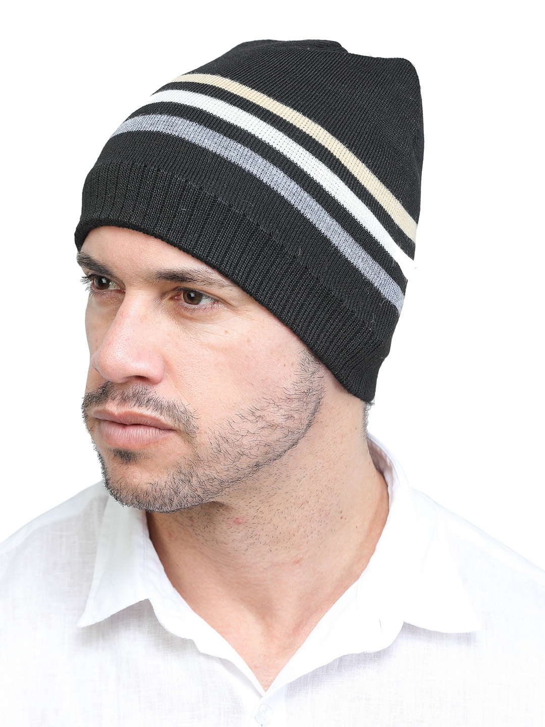 

ELLIS Men Black Self Design Wool Beanie