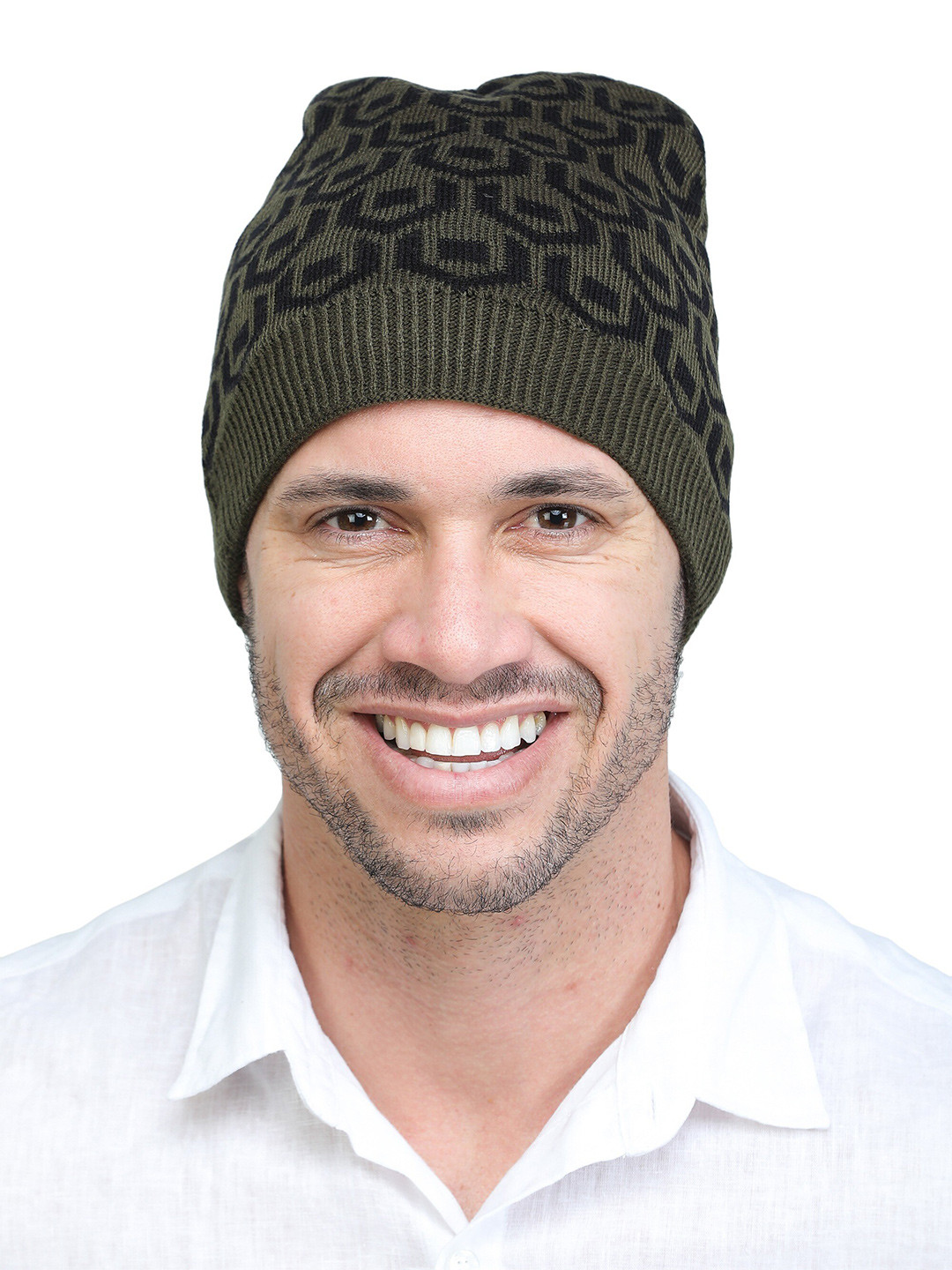 

ELLIS Men Green & Black Beanie