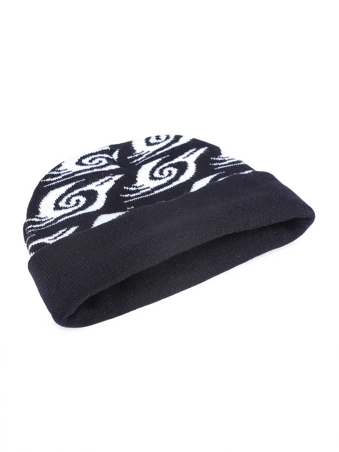

ELLIS Men Black & White Self Design Woolen Beanie