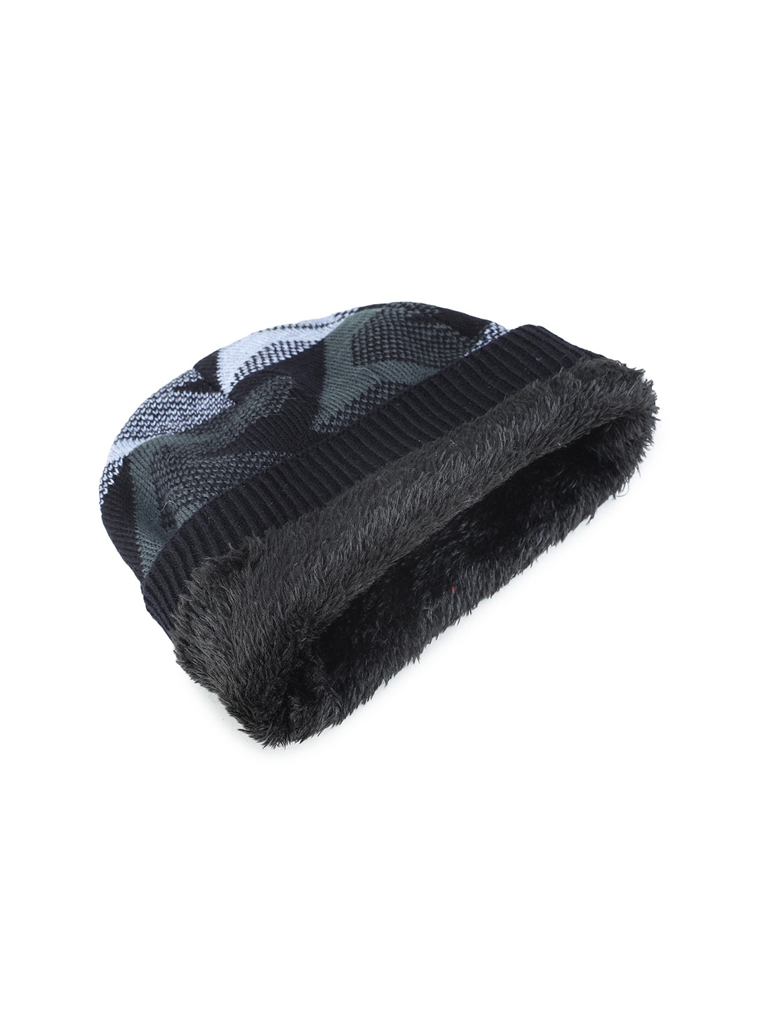 

ELLIS Men Grey & Black Woolen Beanie