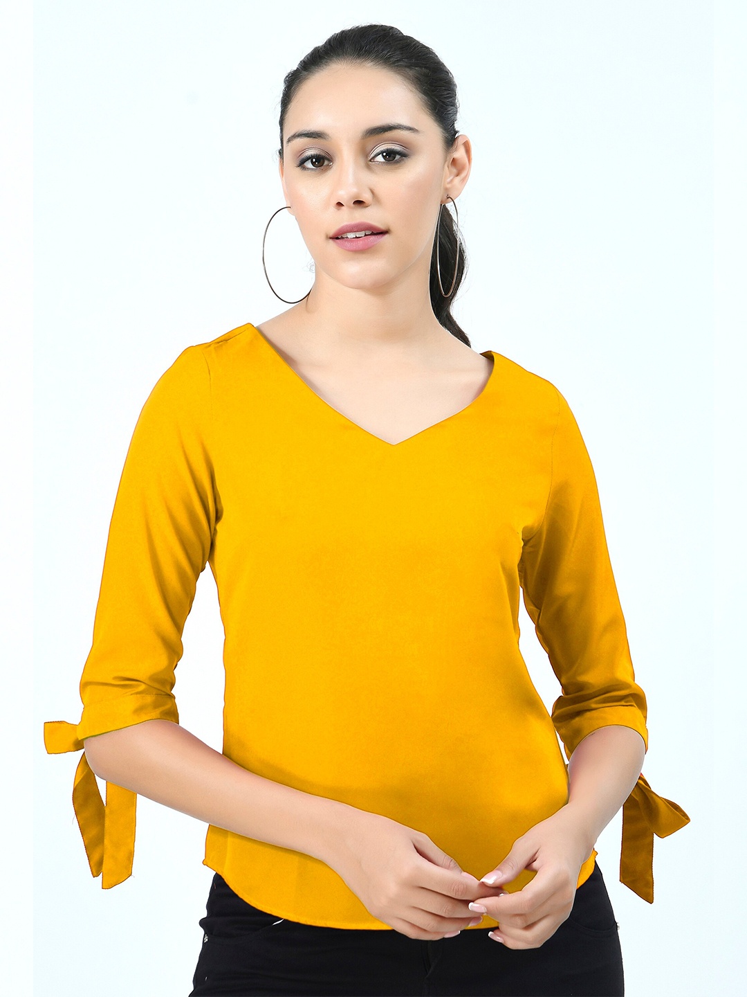 

V&M Mustard Yellow Crepe Top