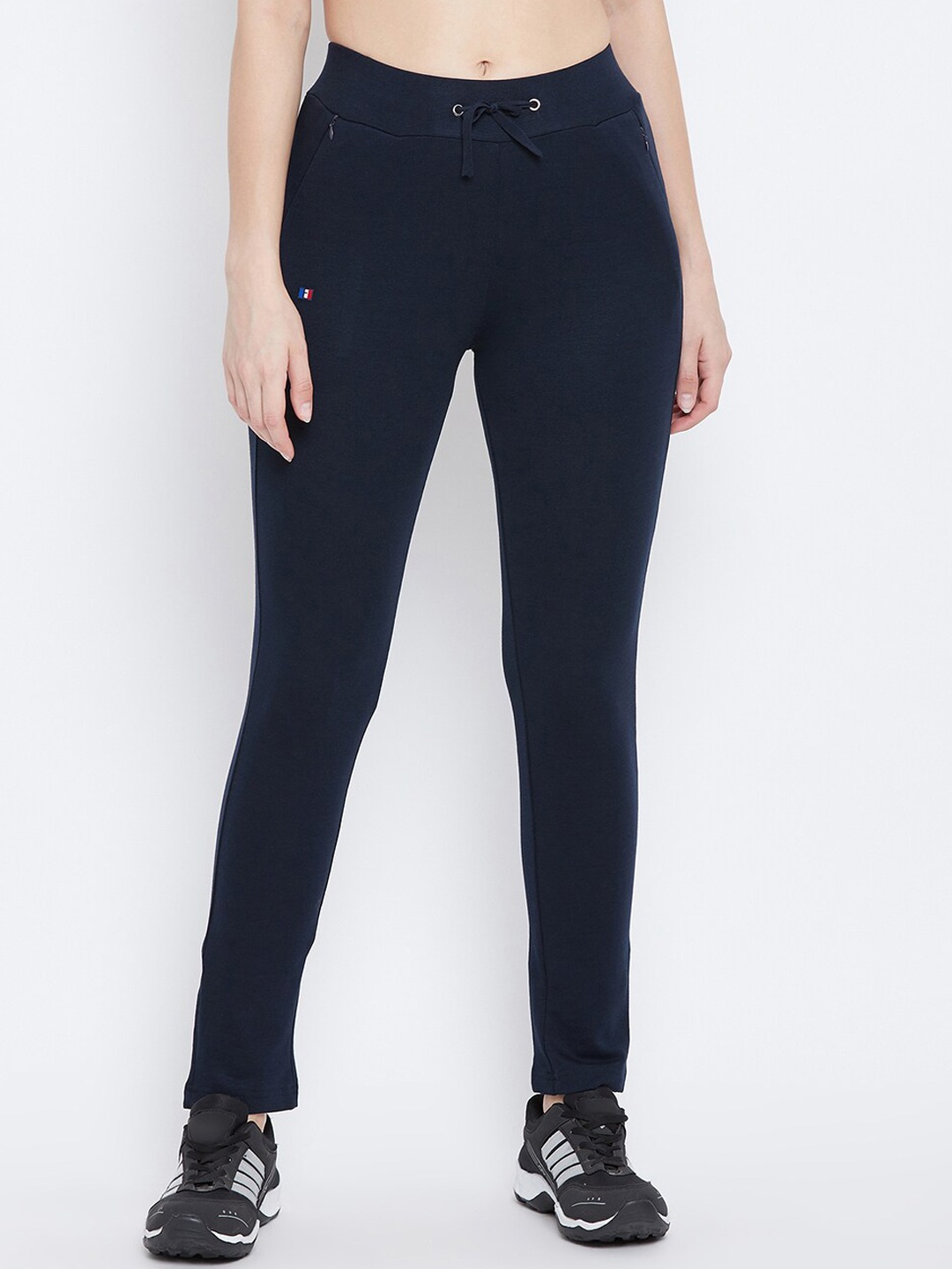 

FRENCH FLEXIOUS Women Navy Blue Slim-Fit Track Pants