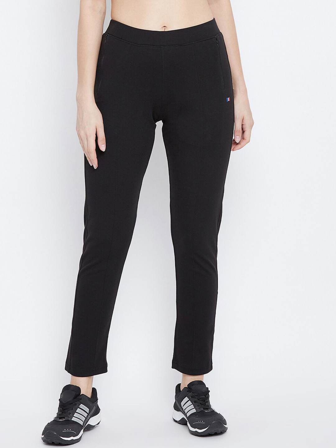 

FRENCH FLEXIOUS Women Black Solid Track Pants