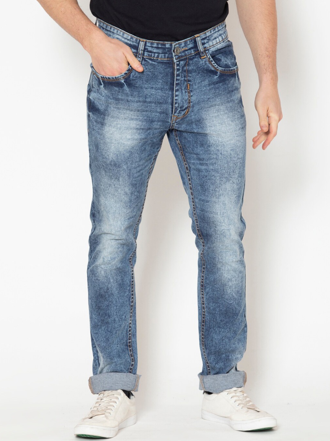 

Allen Cooper Men Blue Slim Fit Heavy Fade Stretchable Jeans