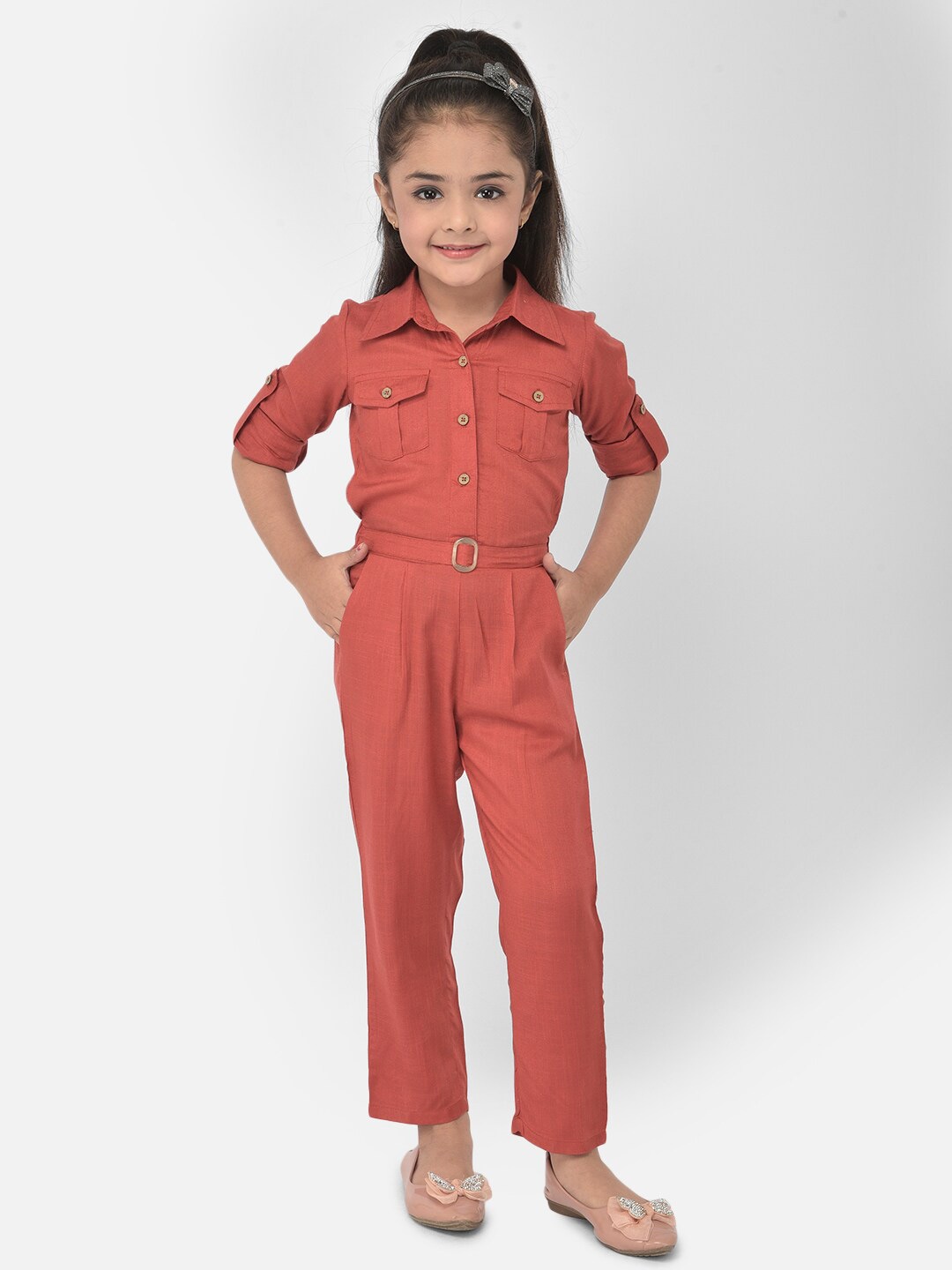 

Eavan Girls Rust Basic Jumpsuit