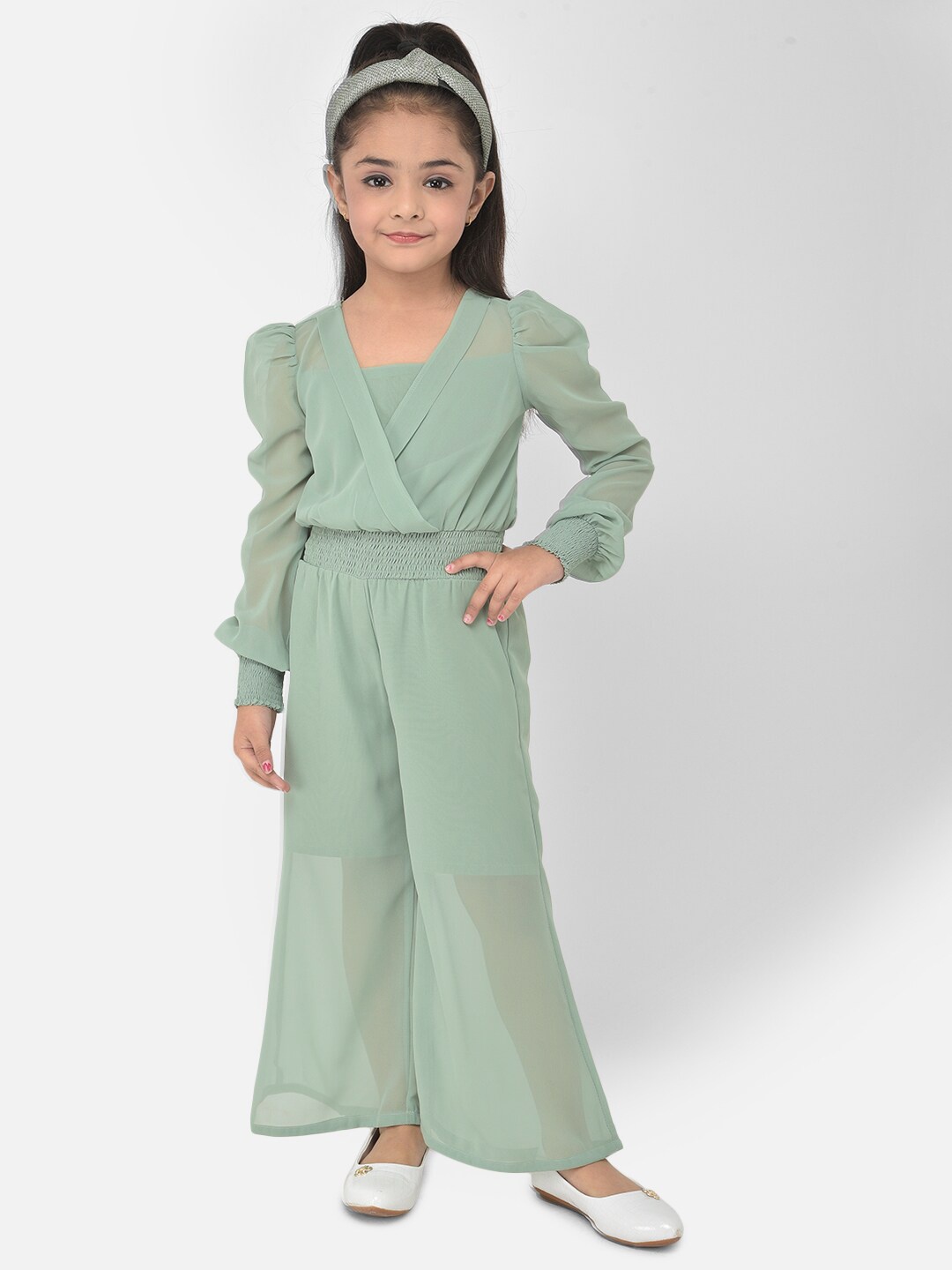 

Eavan Girls Green Basic Jumpsuit