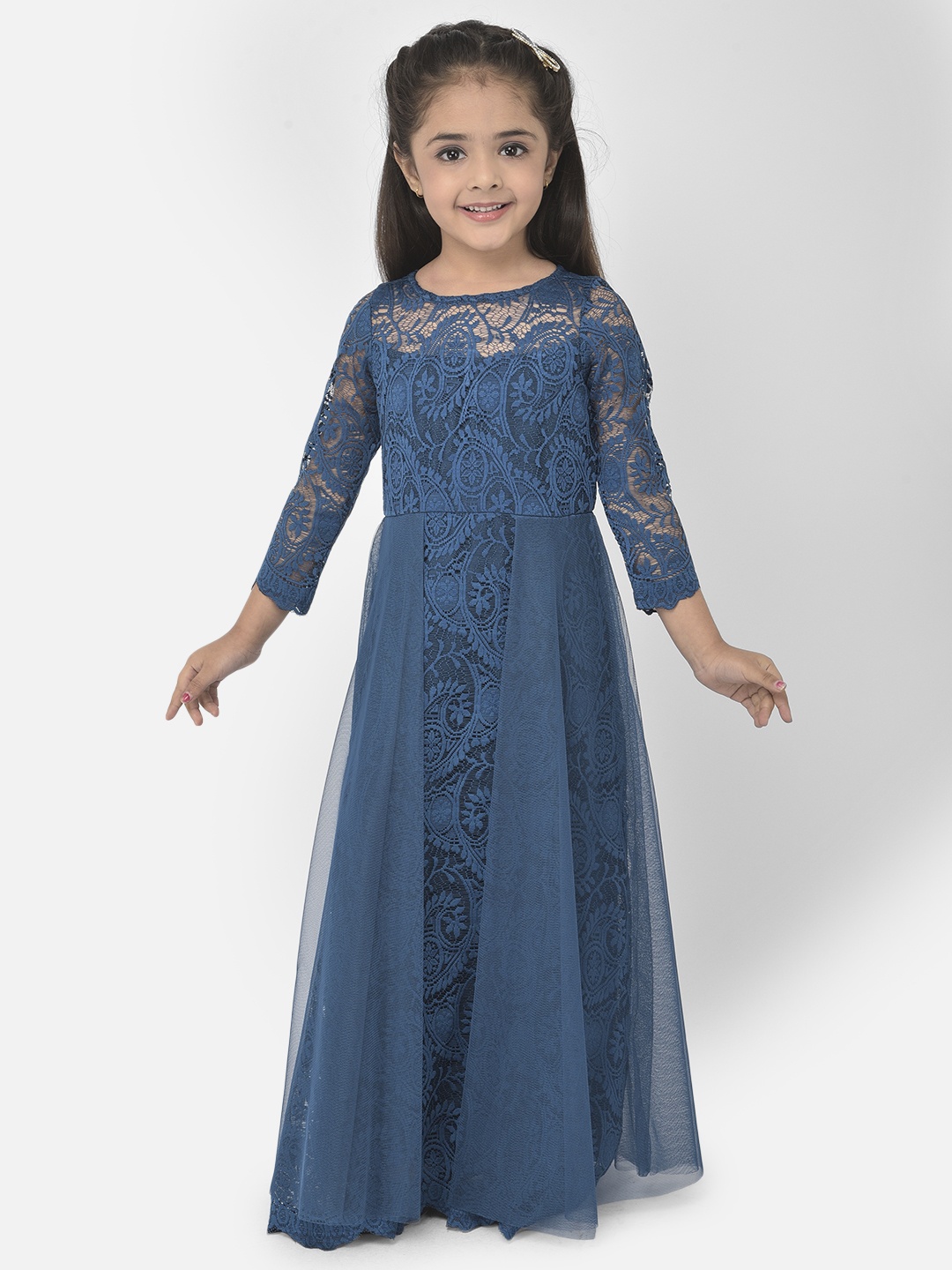 

Eavan Girls Teal Lace Maxi Dress