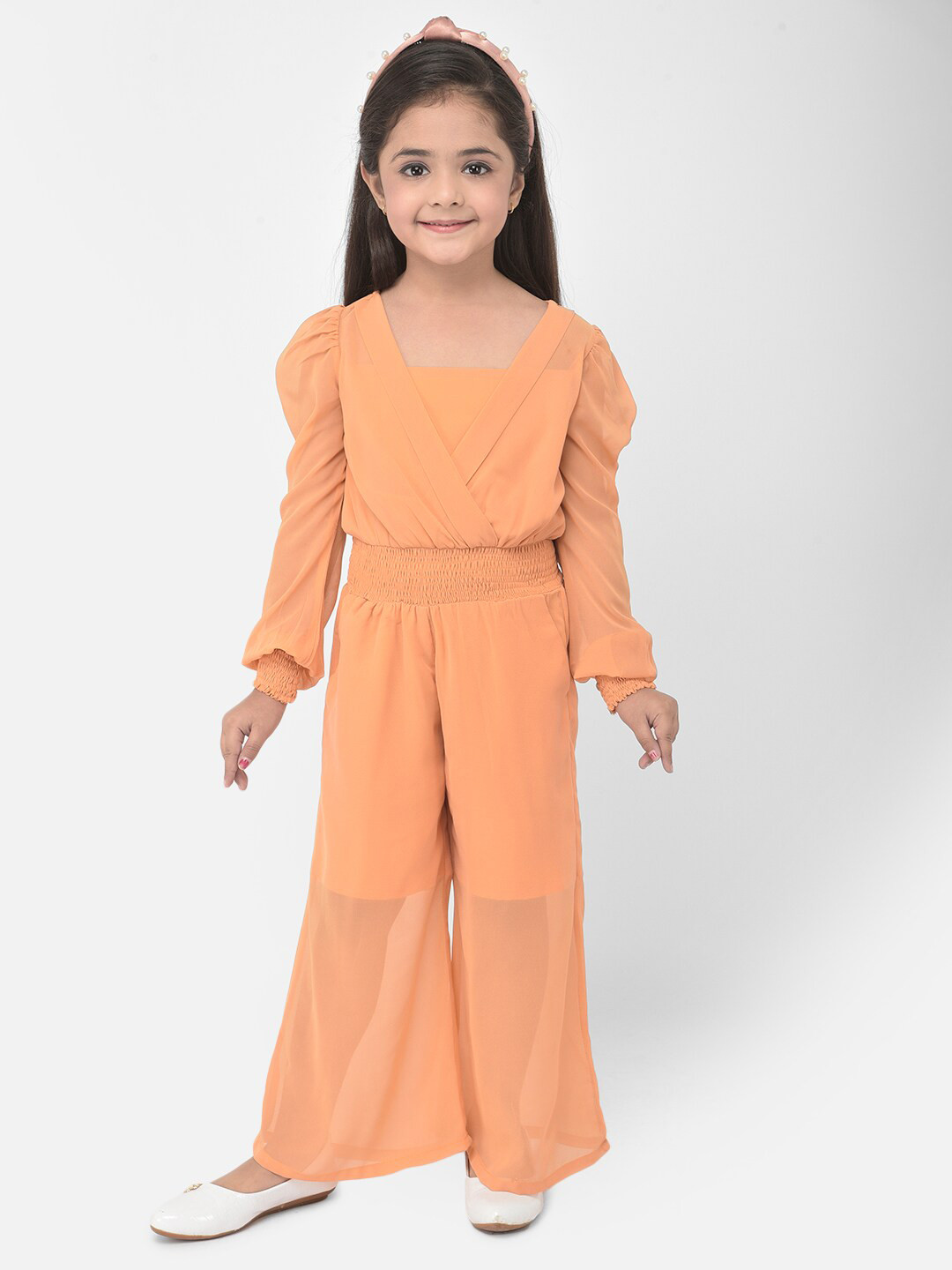 

Eavan Girls Orange Basic Jumpsuit