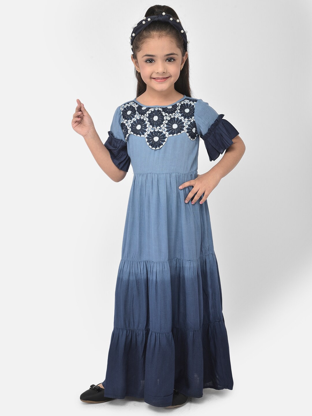 

Eavan Navy Blue Ombre Dyed Maxi Dress