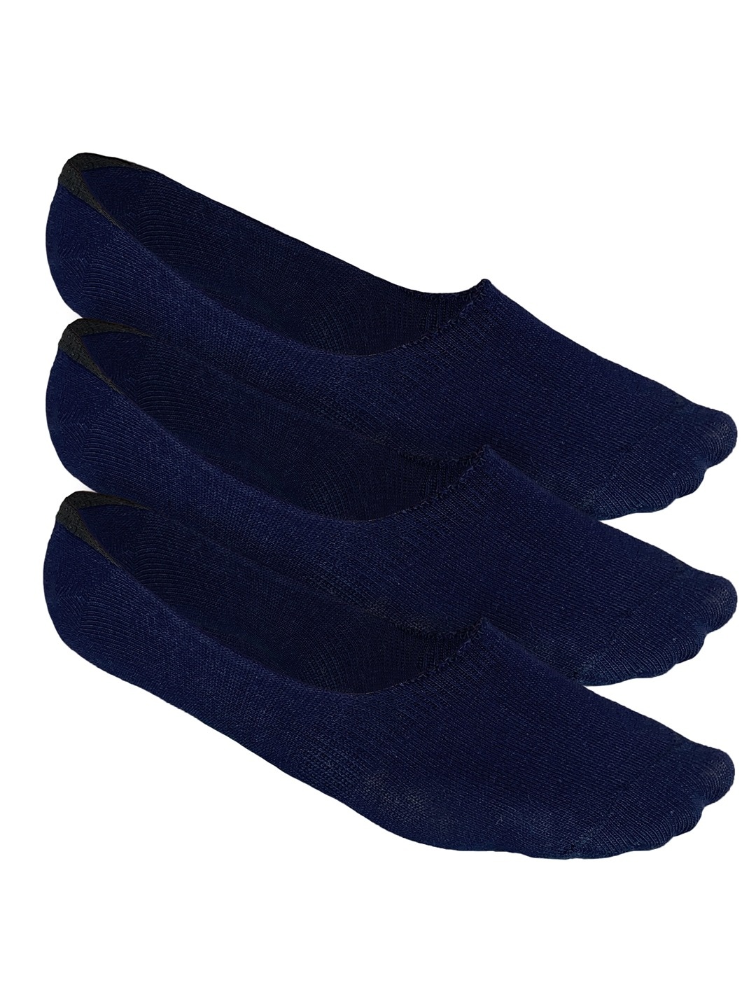 

Heelium Men Solid Pack of 3 Odour Free Breathable Low Cut Bamboo No Show Socks, Navy blue