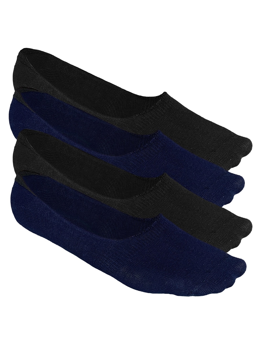 

Heelium Men Solid Pack of 4 Odour Free Breathable Low Cut Bamboo No Show Socks, Navy blue