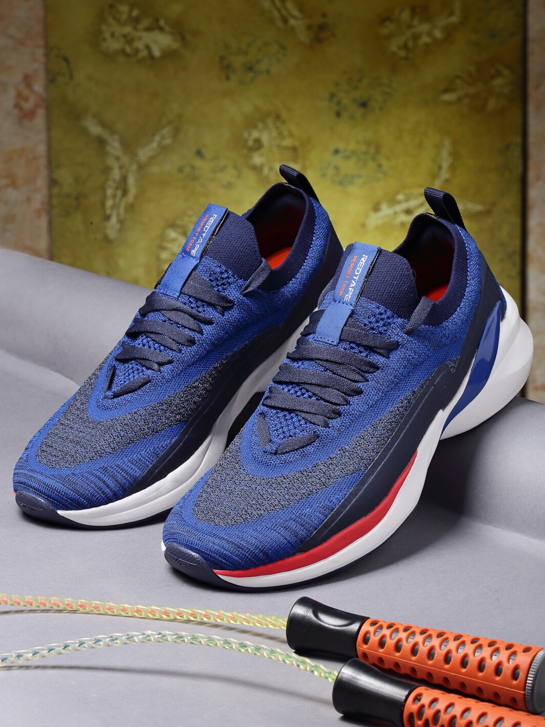 

Red Tape Men Navy Blue Mesh Walking Shoes