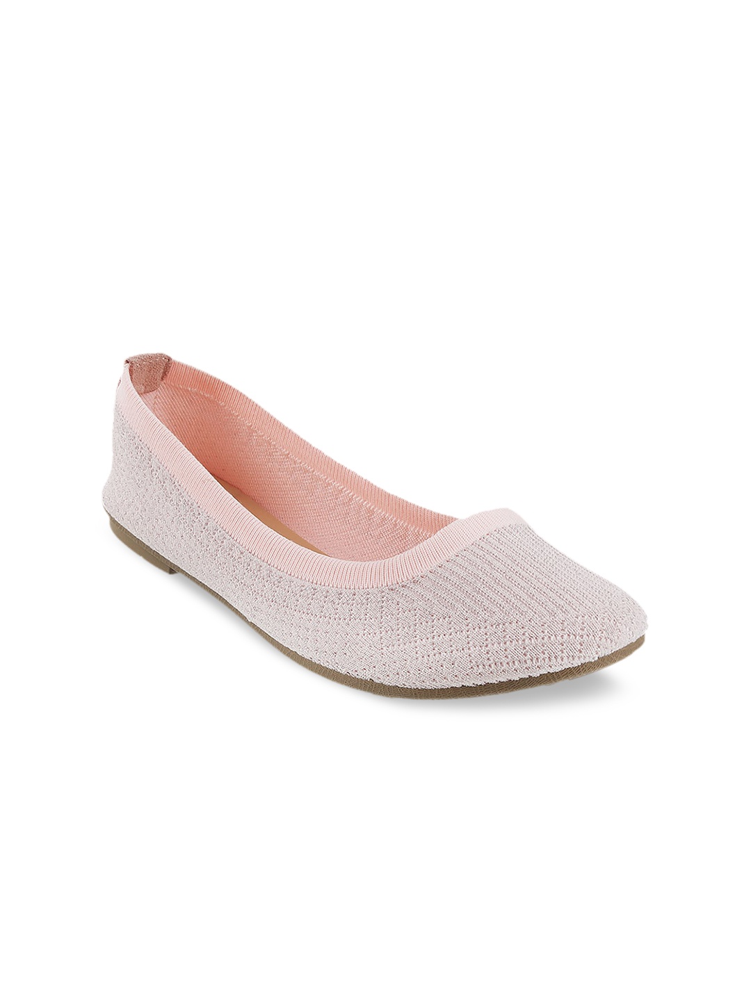 

Mochi Women Pink Textured Ballerinas Flats