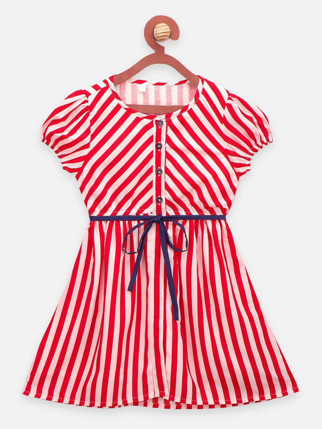 

LilPicks Red & White Striped Dress