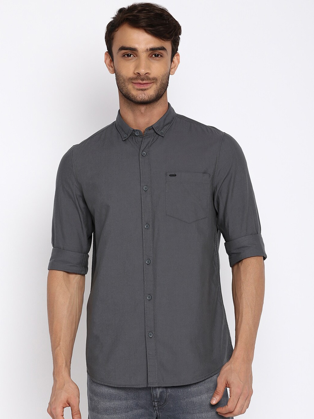 

Lee Men Grey Slim Fit Casual Shirt