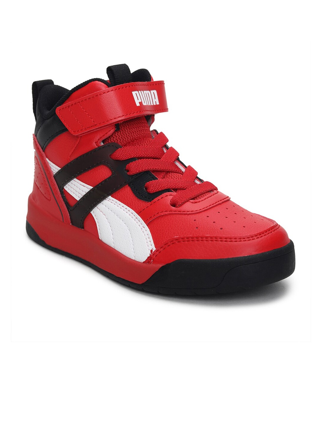 

Puma Unisex Kids Red Leather Backcourt Mid AC SoftFoam+ Basketball Shoes