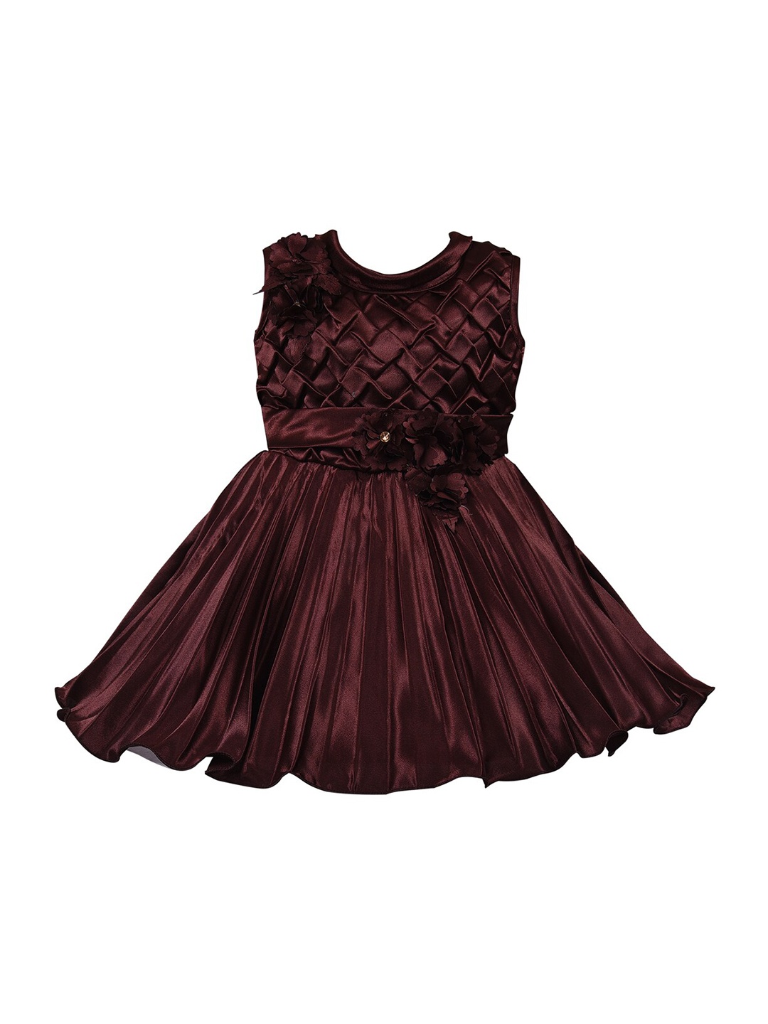 

Wish Karo Brown Floral Satin Dress