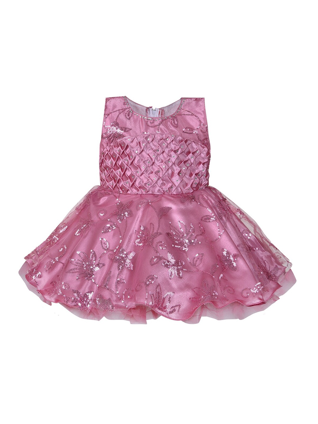 

Wish Karo Pink Embellished Net Dress