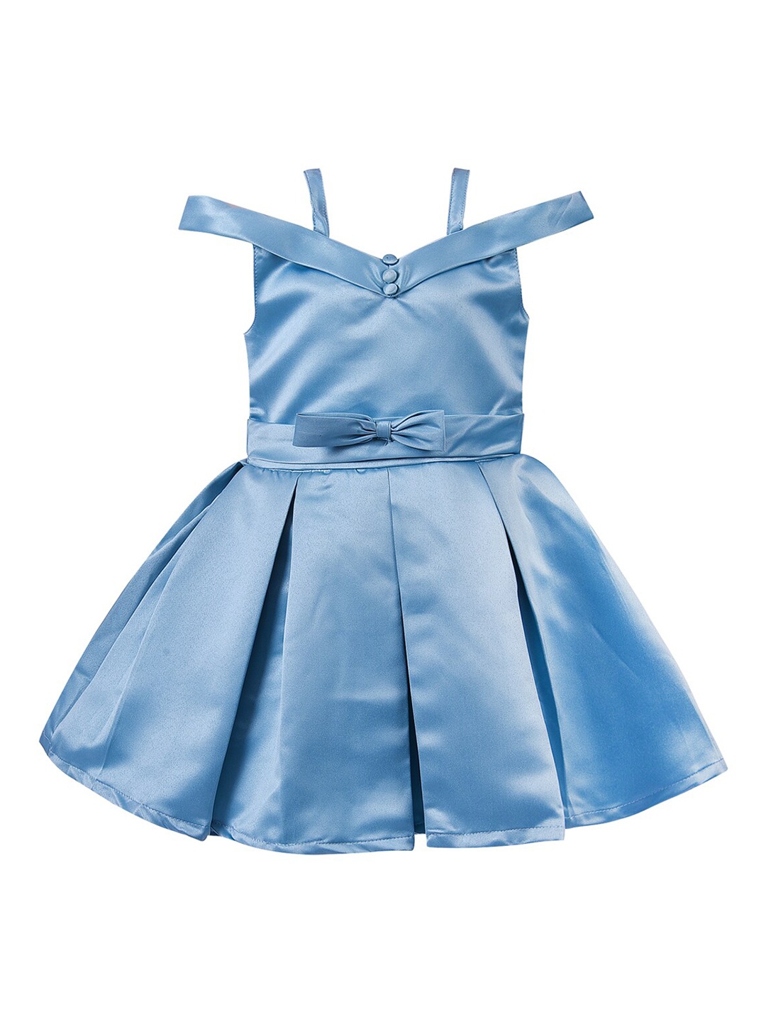 

Wish Karo Girls Blue Satin Dress