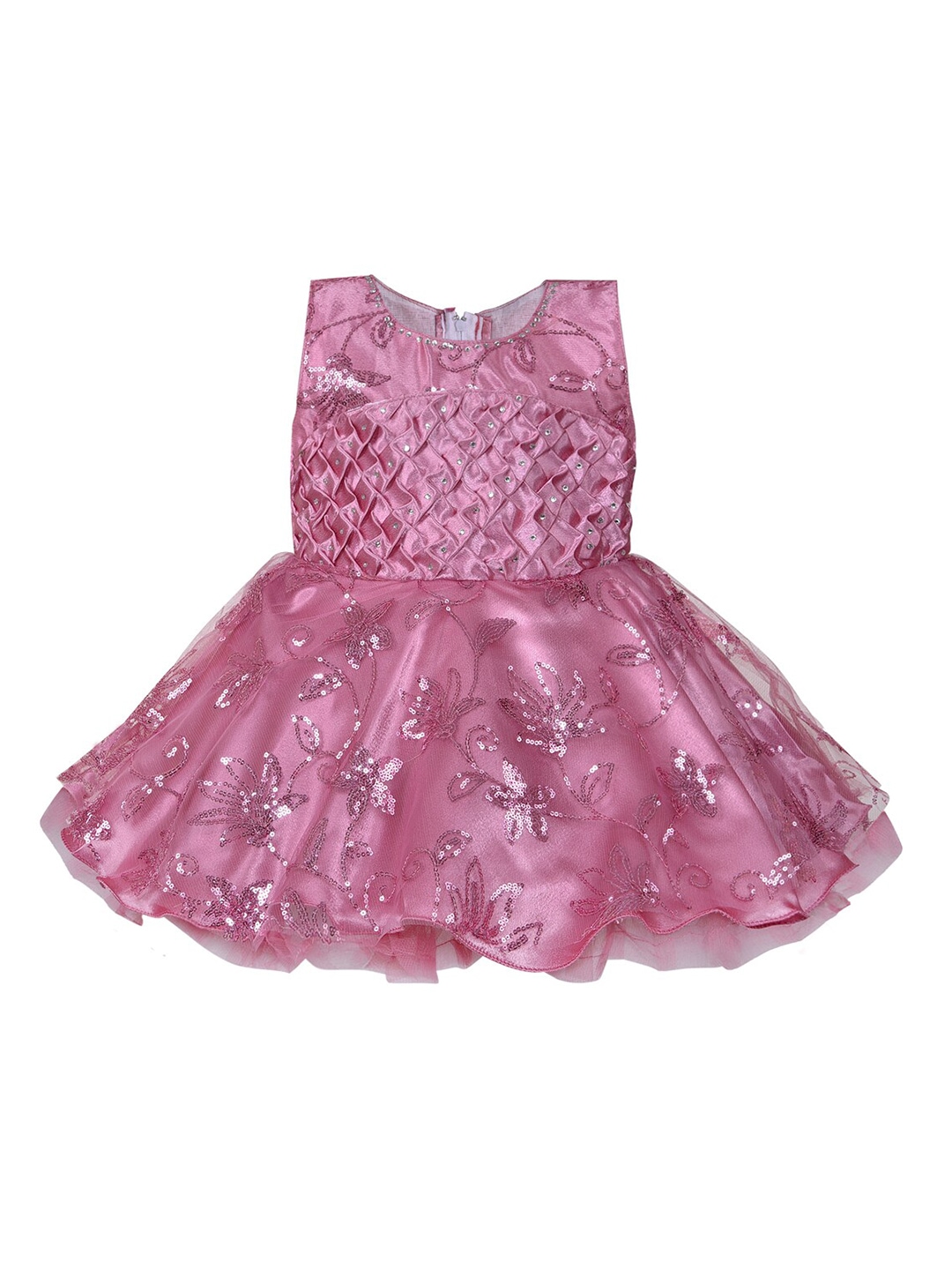 

Wish Karo Pink Embellished Net Dress